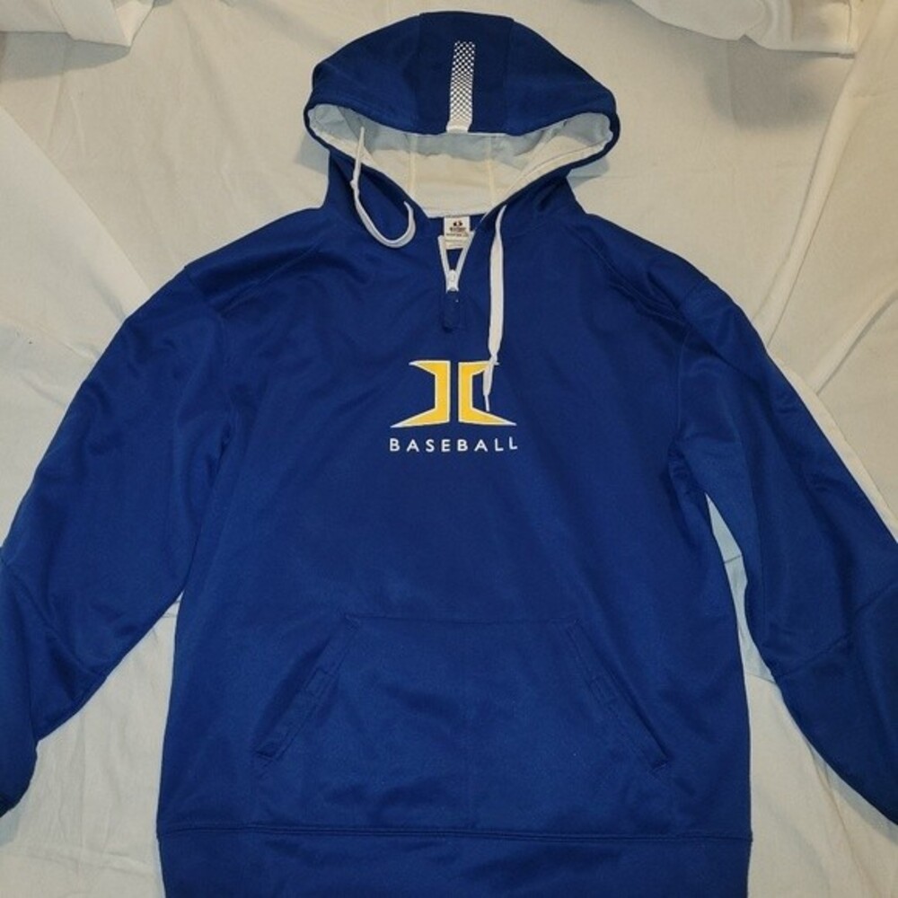 Blue Baseball Hoodie Sweater Size Large